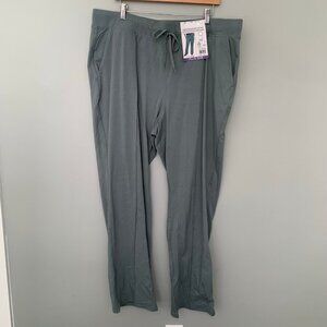 NEW RBX‎ cotton stretch pale green pull on elastic waist pintuck bootcut pants